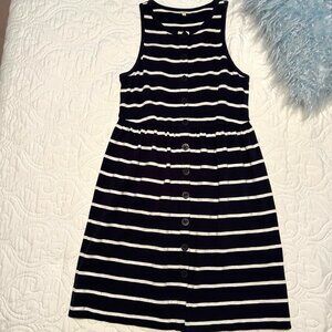 J. Crew Navy White Striped Cotton Summer Tank Dress